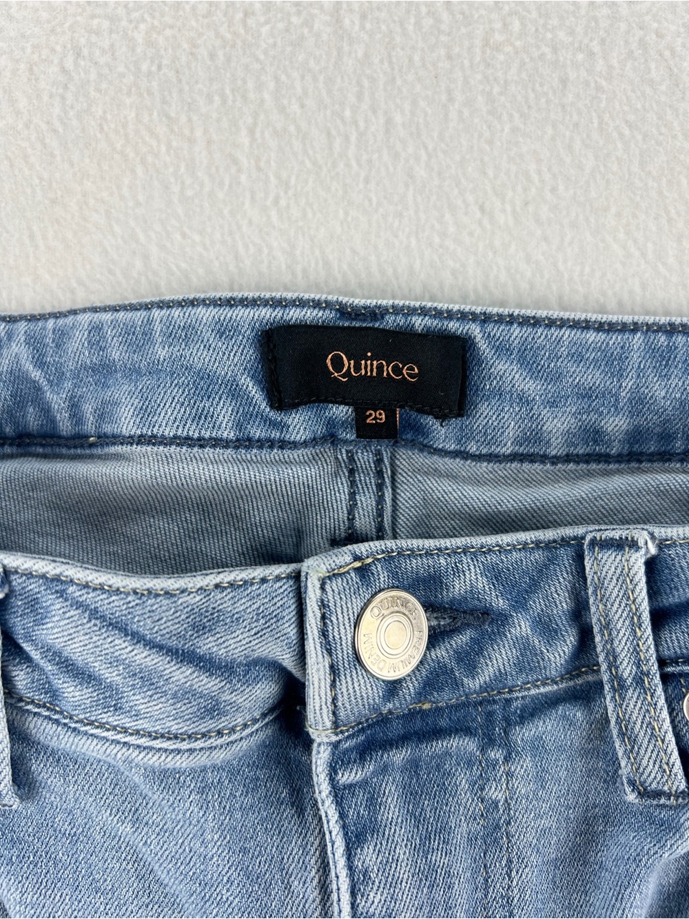 Quince Light Blue Wide-Leg Women’s Jeans - Picture 3 of 11